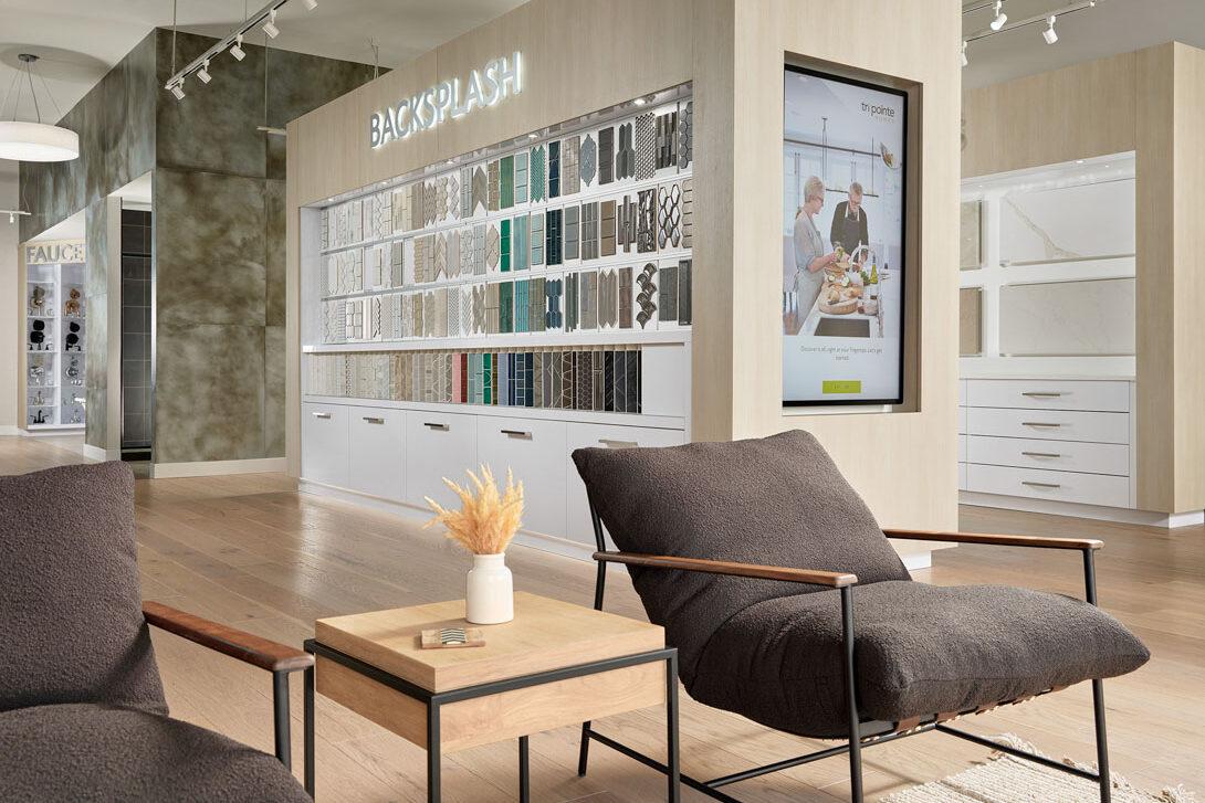 Backsplash title display, with an extensive selection of tile