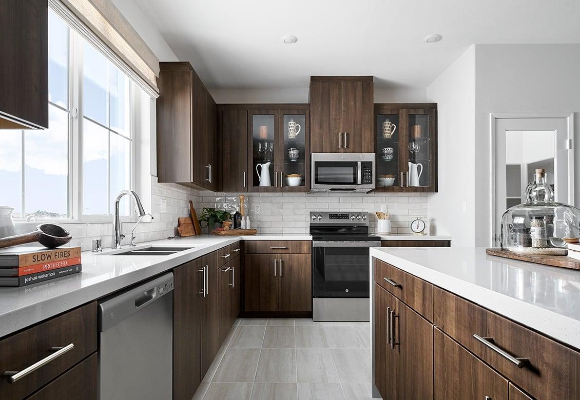 Cedar Row by Tri Pointe Homes in Chino California Plan 6R Kitchen - Dinner and a Show 2