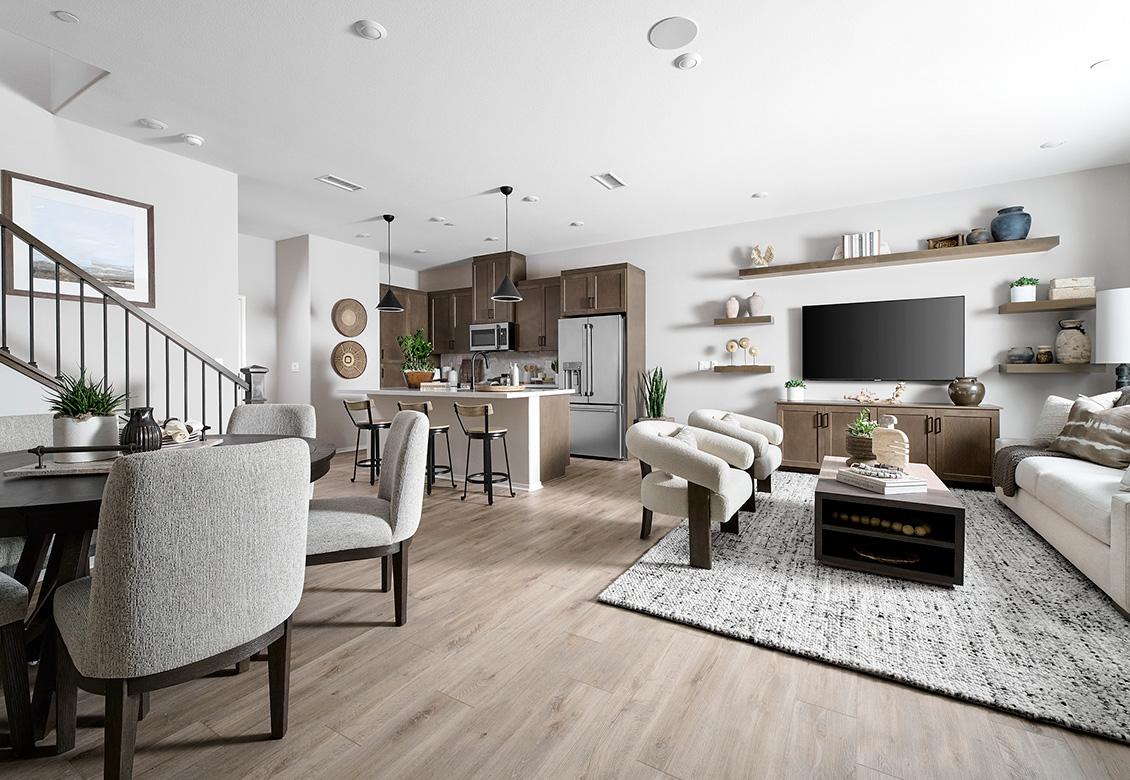 Cedar Row by Tri Pointe Homes in Chino California Plan 3 Great Room - The Convenience Craver 1