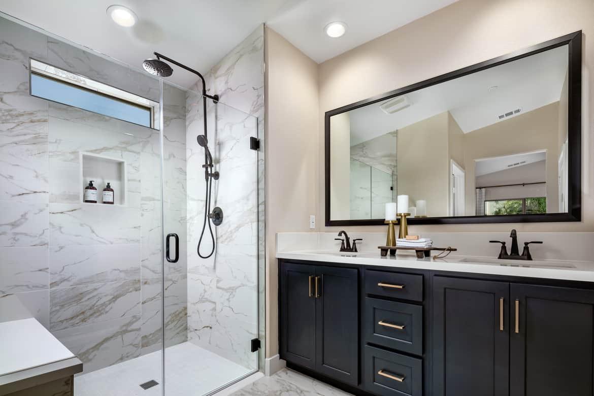 Primary bathroom with luxury shower