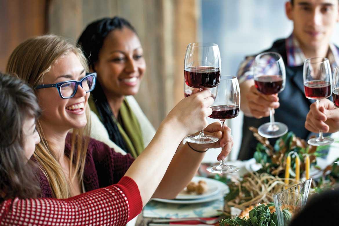 Friends enjoying wine