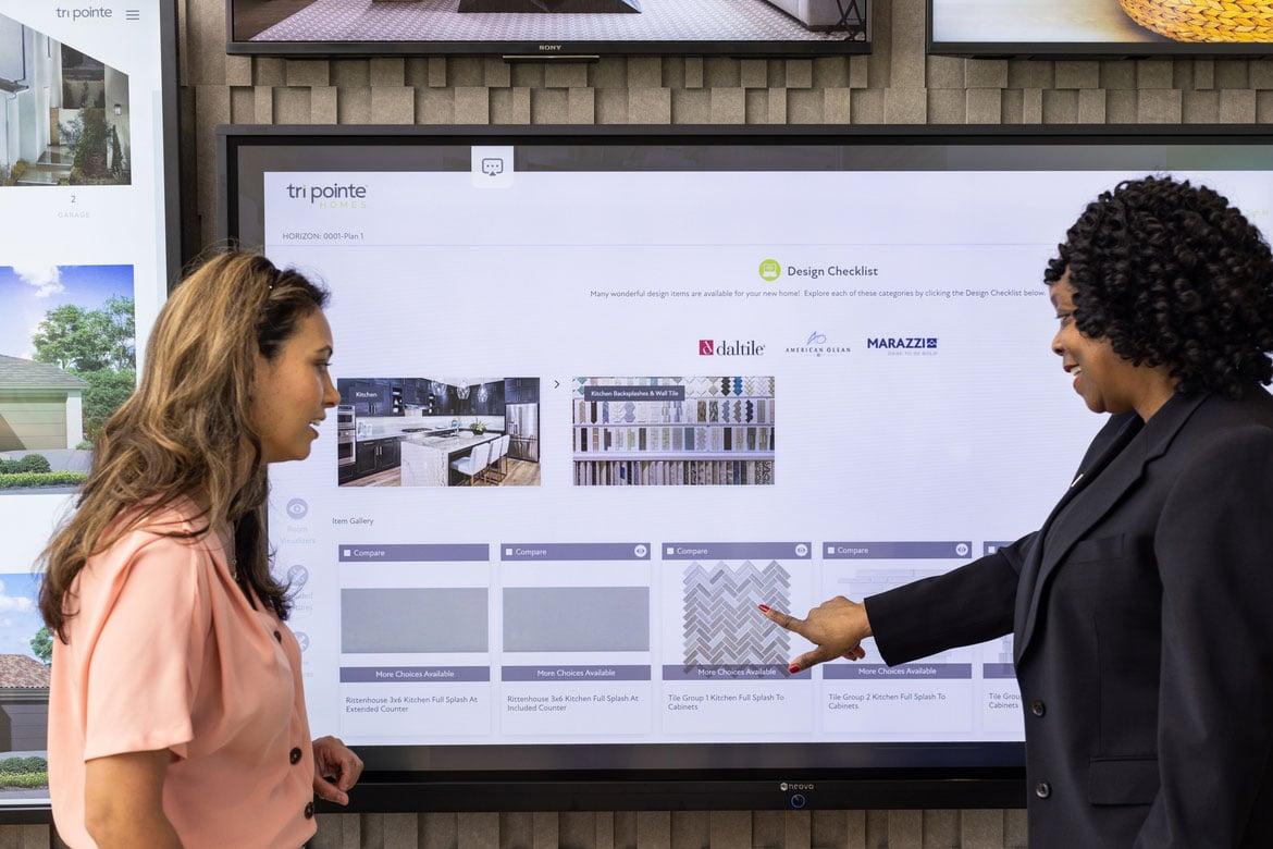 Homebuyer attending design studio appointment