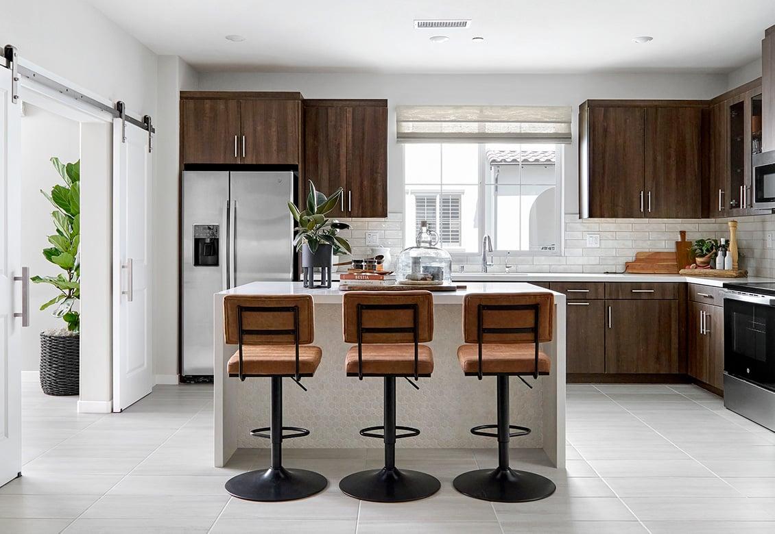 Cedar Row by Tri Pointe Homes in Chino California Plan 6R Kitchen - Dinner and a Show 3