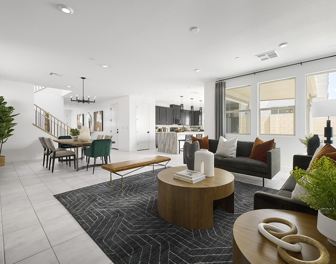 model home living room of tri pointe vela
