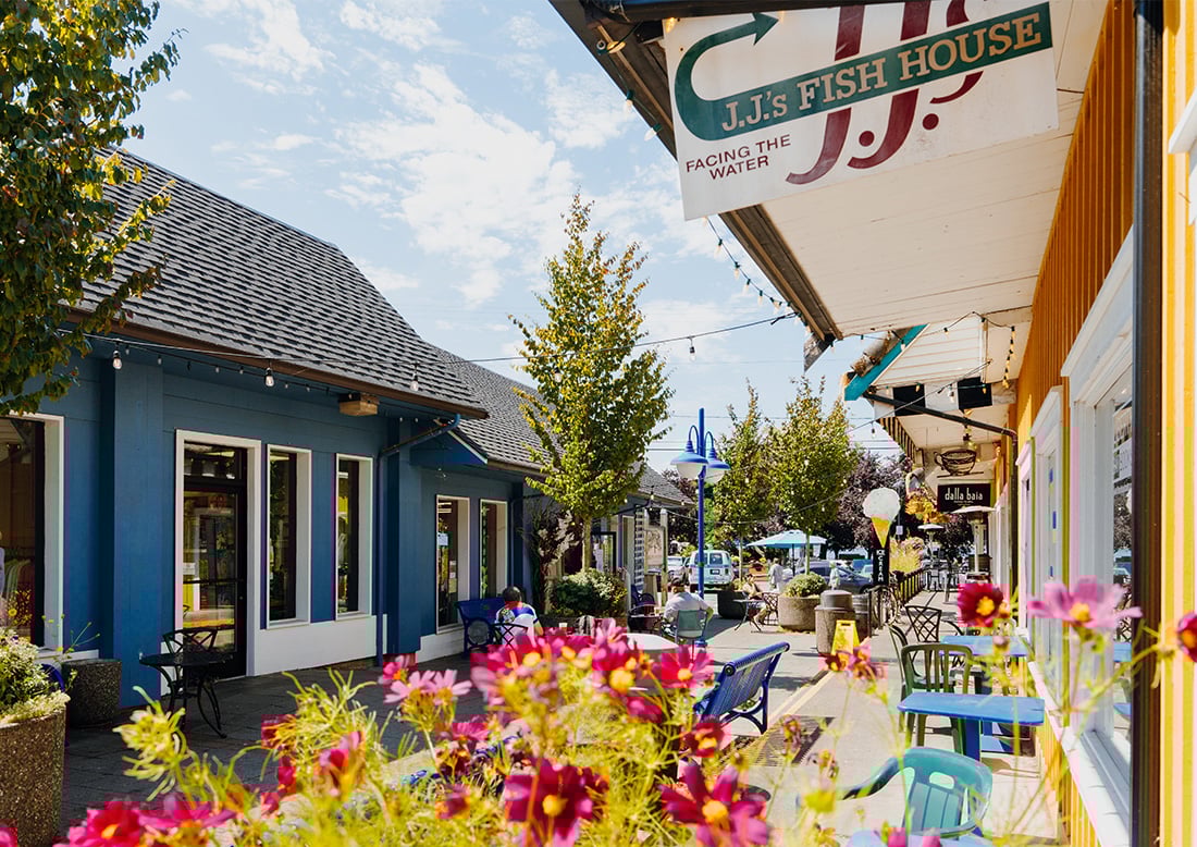 City street in Poulsbo Washington